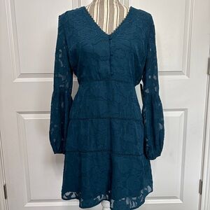 Lulu's Deep Teal Long Sleeve Dress